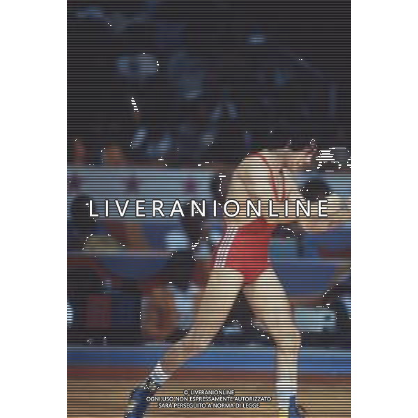 DIAP-RETROSPETTIVA VINCENZO MAENZA LOTTATORE NELLA FOTO VINCENZO MAENZA PARTECIPA ALLE OLIMPIADI DI LOS ANGELES 1984 ARCHIVIO DFP-AG ALDO LIVERANI SAS