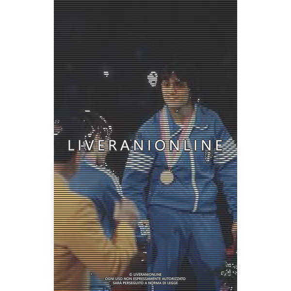 DIAP-RETROSPETTIVA VINCENZO MAENZA LOTTATORE NELLA FOTO VINCENZO MAENZA PARTECIPA ALLE OLIMPIADI DI LOS ANGELES 1984 ARCHIVIO DFP-AG ALDO LIVERANI SAS