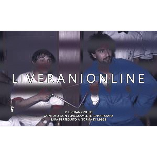 DIAP-RETROSPETTIVA VINCENZO MAENZA LOTTATORE NELLA FOTO VINCENZO MAENZA ALLE OLIMPIADI DI LOS ANGELES 1984 CON STEFANO CERIONI ARCHIVIO DFP-AG ALDO LIVERANI SAS 