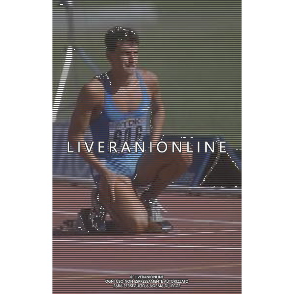 DIAP-RETROSPETTIVA ROBERTO RIBAUD ATLETA NELLA FOTO ROBERTO RIBAUD NELL\'ANNO 1987 AG ALDO LIVERANI SAS