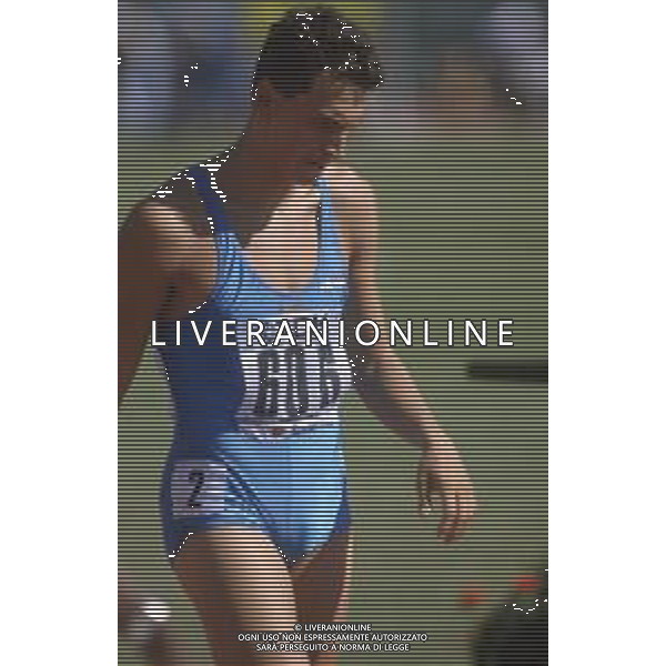 DIAP-RETROSPETTIVA ROBERTO RIBAUD ATLETA NELLA FOTO ROBERTO RIBAUD NELL\'ANNO 1987 AG ALDO LIVERANI SAS