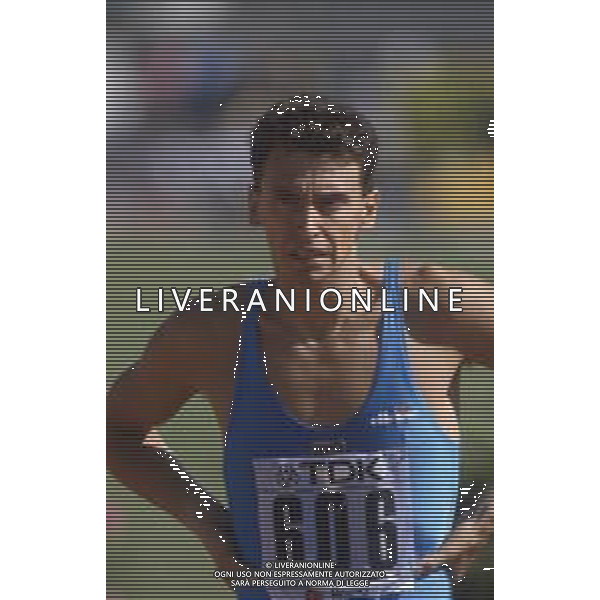 DIAP-RETROSPETTIVA ROBERTO RIBAUD ATLETA NELLA FOTO ROBERTO RIBAUD NELL\'ANNO 1987 AG ALDO LIVERANI SAS