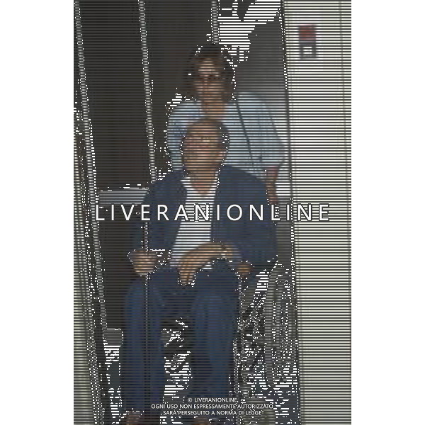 DIAP-RETROSPETTIVA DOMENIICO MODUGNO CANTANTE NELLA FOT DOMENICO MODUGNOO CON LA MOGLIE FRANCA GANDOLFI IN TRIBENALE A MILANO NELL\'ANNO 1986 AG ALDO LIVERANI SAS