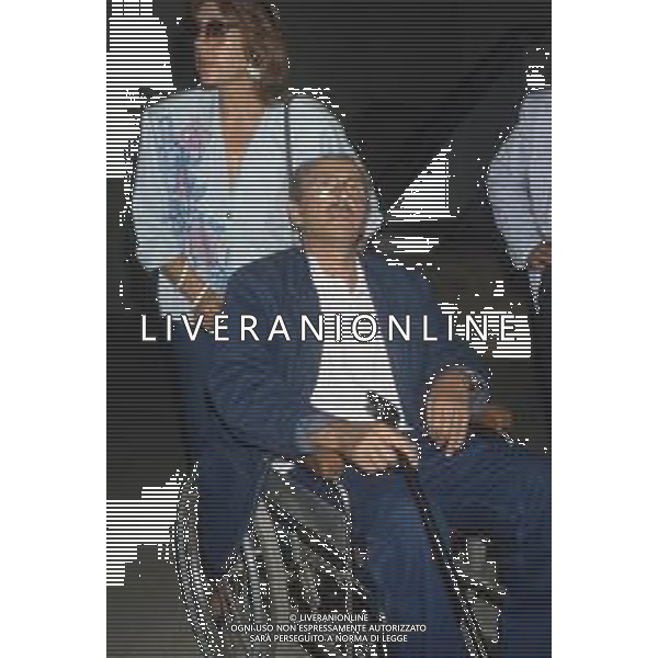 DIAP-RETROSPETTIVA DOMENIICO MODUGNO CANTANTE NELLA FOT DOMENICO MODUGNOO CON LA MOGLIE FRANCA GANDOLFI IN TRIBENALE A MILANO NELL\'ANNO 1986 AG ALDO LIVERANI SAS