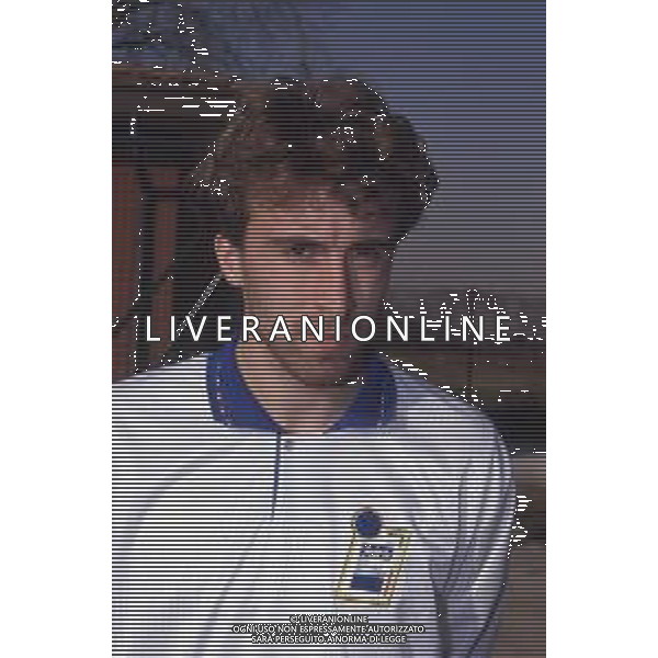 DIAP-RETROSPETTIVA GIANNI FLAMIGNI CALCIATORE NELLA FOTO GIANNI FLAMIGNI CON LA MAGLIA DELLA NAZIONALE ITALIANA AG ALDO LIVERANI SAS