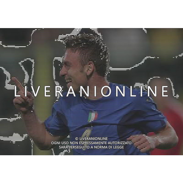 Firenze 1 marzo 2006 Italia - Germania amichevole nella foto: esultanza di De Rossi Daniele dopo il suo gol foto Andry / Ag. Aldo Liverani