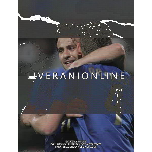 Firenze 1 marzo 2006 Italia - Germania amichevole nella foto: esultanza di Gilardino Alberto con De Rossi Daniele foto Andry / Ag. Aldo Liverani
