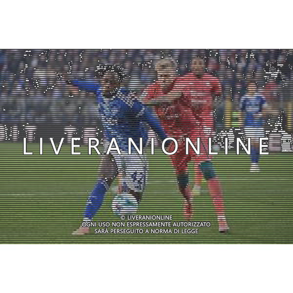 TVRG Como vs Cagliari nella foto Jayden Tutu Addai (Como) e Mattia Felici (Cagliari) Como 08-11-2025 Stadio Giuseppe Sinigaglia Como vs Cagliari Campionato Serie A Enilive - 11a giornata foto Roberto Garavaglia/Agenzia Aldo Liverani sas