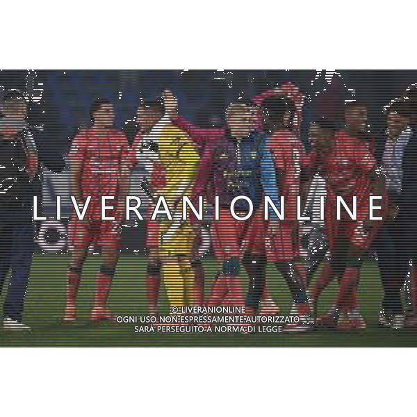 TVRG Como vs Cagliari nella foto esultanza finale Cagliari Como 08-11-2025 Stadio Giuseppe Sinigaglia Como vs Cagliari Campionato Serie A Enilive - 11a giornata foto Roberto Garavaglia/Agenzia Aldo Liverani sas