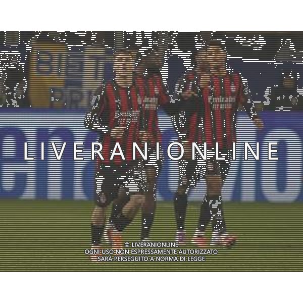 Alexis Saelemaekers of AC Milan celebrates after scoring during Parma Calcio vs AC Milan, 11° Serie A Enilive 2025-26 game at Ennio Tardini stadium in Parma (PR), Italy, on November 08, 2025. (Photo by Davide Casentini)- AGENZIA ALDO LIVERANI SAS