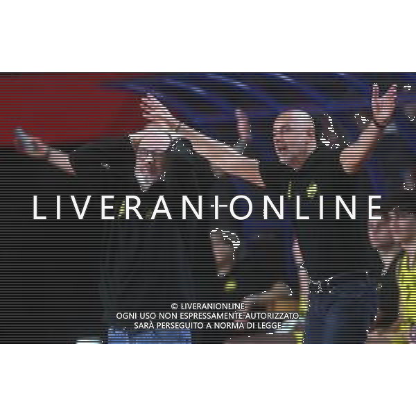 IMOLA 08 11 2025 VIRTUS IMOLA-SOLBAT GOLFO PIOMBINO SERIE B1 NELLA FOTO GIANLUIGI GALETTI ALLENATORE VIRTUS IMOLA E SUO VICE AKI ZARIFI FOTO GIANNI SANNA-AG ALDO LIVERANI SAS