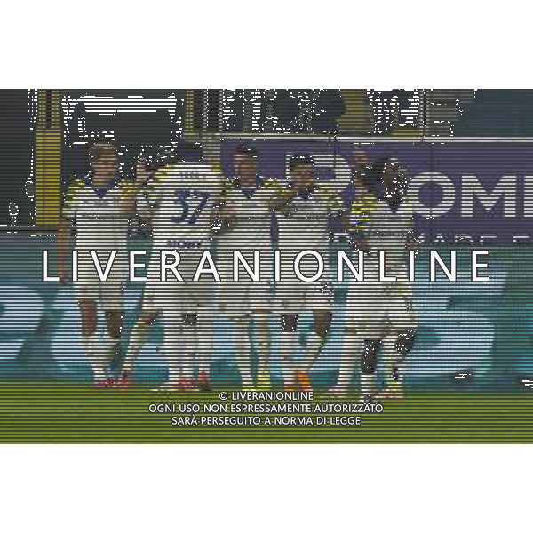 Enrico Delprato of Parma AC celebrates after scoring during Parma Calcio vs AC Milan, 11° Serie A Enilive 2025-26 game at Ennio Tardini stadium in Parma (PR), Italy, on November 08, 2025. (Photo by Davide Casentini)- AGENZIA ALDO LIVERANI SAS