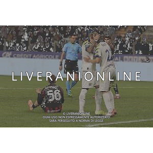 Lautaro Valenti of Parma AC hugs Oliver Sorensen of Parma AC during Parma Calcio vs AC Milan, 11° Serie A Enilive 2025-26 game at Ennio Tardini stadium in Parma (PR), Italy, on November 08, 2025. (Photo by Davide Casentini)- AGENZIA ALDO LIVERANI SAS