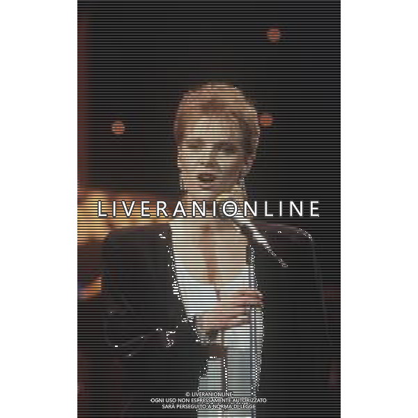 DIAP- RETROSPETTIVA LENA BIOLCATI CANTANTE NELLA FOTO LENA BIOLCATI AL FESTIVAL DI SANREMO SEZIONE NUOVE PROPOSTE NELL’ANNO 1985 AGENZIA ALDO LIVERANI SAS