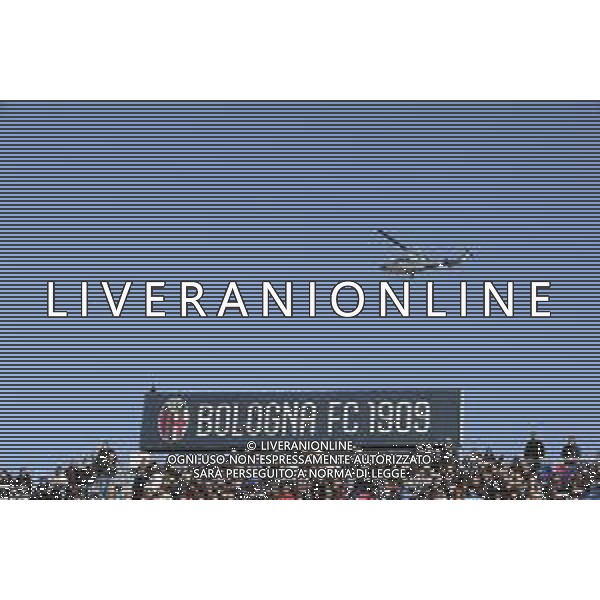 Elicottero Polizia - the Elicopter fly over stadium before Bologna BFC vs SSC Napoli, 11° Serie A Enilive 2025-26 game at Renato Dall\'Ara stadium in Bologna (BO), Italy, on November 09, 2025. (Photo by Davide Casentini)- AGENZIA ALDO LIVERANI SAS