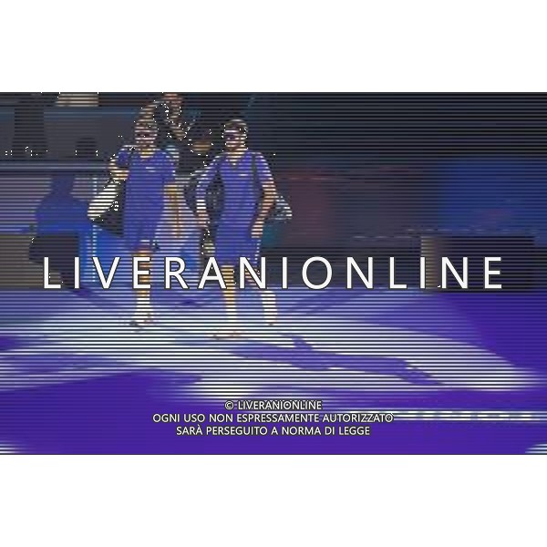 TVRCOR Tennis Nitto Atp Finals 2025 Inalpi Arena Torino 11-11-2025 Round Robin doppio Marcel Granollers e Horacio Zeballos vs Simone Bolelli e Andrea Vavassori nella foto ingresso in campo Simone Bolelli e Andrea Vavassori FOTO ROBERTA CORRADIN-AG ALDO LIVERANI SAS