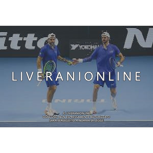 TVRCOR Tennis Nitto Atp Finals 2025 Inalpi Arena Torino 11-11-2025 Round Robin doppio Marcel Granollers e Horacio Zeballos vs Simone Bolelli e Andrea Vavassori nella foto Simone Bolelli e Andrea Vavassori FOTO ROBERTA CORRADIN-AG ALDO LIVERANI SAS