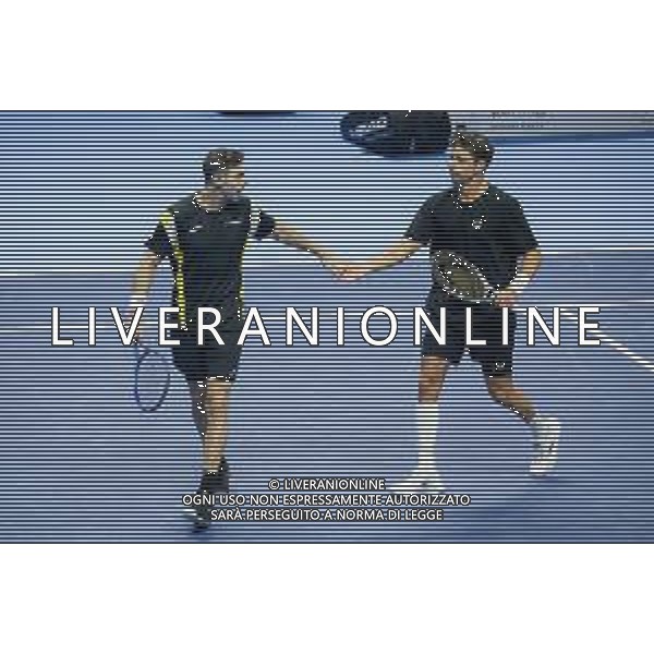 TVRCOR Tennis Nitto Atp Finals 2025 Inalpi Arena Torino 11-11-2025 Round Robin doppio Marcel Granollers e Horacio Zeballos vs Simone Bolelli e Andrea Vavassori nella foto Marcel Granollers e Horacio Zeballos FOTO ROBERTA CORRADIN-AG ALDO LIVERANI SAS
