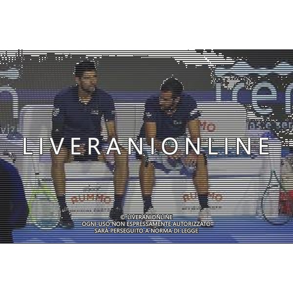 TVRCOR Tennis Nitto Atp Finals 2025 Inalpi Arena Torino 12-11-2025 Round Robin doppio Marcelo Arevalo (ESA) e Mate Pavic (CRO) vs Christian HARRISON (USA) e Evan KING (USA) nella foto Marcelo Arevalo (ESA) e Mate Pavic (CRO) ©TVRCOR Corradin Roberta - Agenzia Aldo Liverani Sas