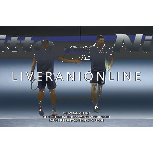 TVRCOR Tennis Nitto Atp Finals 2025 Inalpi Arena Torino 12-11-2025 Round Robin doppio Marcelo Arevalo (ESA) e Mate Pavic (CRO) vs Christian HARRISON (USA) e Evan KING (USA) nella foto Marcelo Arevalo (ESA) e Mate Pavic (CRO) ©TVRCOR Corradin Roberta - Agenzia Aldo Liverani Sas