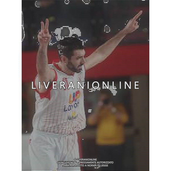 IMOLA 12 11 2025 UP ANDREA COSTA BASKET-BENAQUISTA ASSICURAZIONI LATINA SERIE B1 NELLA FOTO GIACOMO FILIPPINI UP ANDREA COSTA BASKET IMOLA ESULTA DOPO L\'CANESTRO DA TRE PUNTI ©SANNA - AGENZIA ALDO LIVERANI SAS