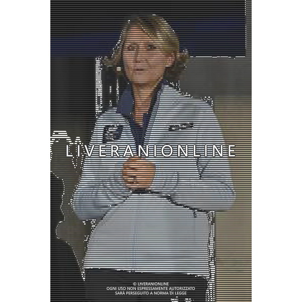 TVRG Divise volontari Milano Cortina 2026 nella foto Raffaella Paniè Milano 12-11-2025 Presentate le divise per i volontari che lavoreranno ai Giochi Olimpici invernali Milano Cortina 2026 foto Roberto Garavaglia/Agenzia Aldo Liverani sas