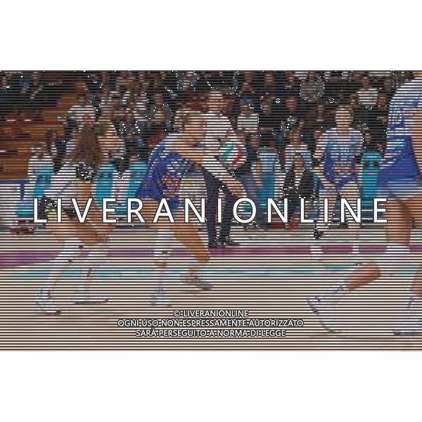 Serie A1 Tigota’ Igor Novara - Megabox Vallefoglia. Novara - 12 Novembre 2025. Nella foto Lina Alsmeier in ricezione FOTO ANDREA MARANGON - AG ALDO LIVERANI SAS - Campionato Volley Femminile