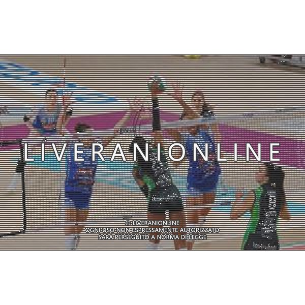 Serie A1 Tigota’ Igor Novara - Megabox Vallefoglia. Novara - 12 Novembre 2025. Nella foto attacco Loveth Oghosasere Omoruyi FOTO ANDREA MARANGON - AG ALDO LIVERANI SAS - Campionato Volley Femminile
