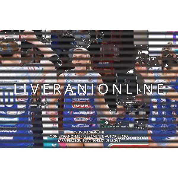 Serie A1 Tigota’ Igor Novara - Megabox Vallefoglia. Novara - 12 Novembre 2025. Nella foto esultanza Igor Novara Britt Herbots- FOTO ANDREA MARANGON - AG ALDO LIVERANI SAS - Campionato Volley Femminile