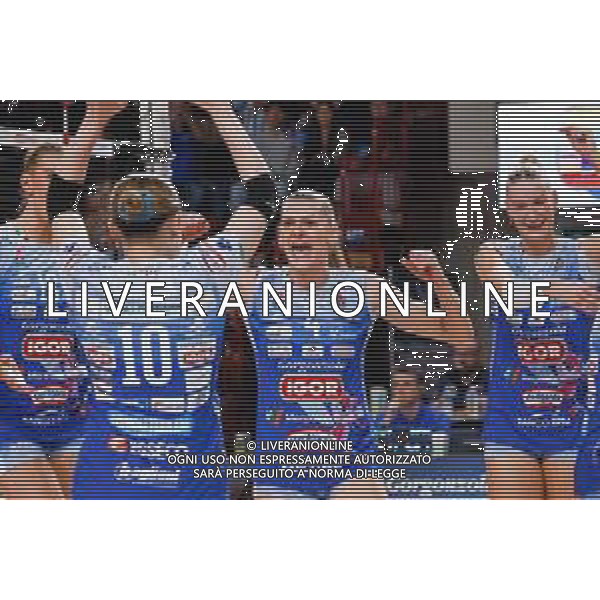 Serie A1 Tigota’ Igor Novara - Megabox Vallefoglia. Novara - 12 Novembre 2025. Nella foto esultanza Igor Novara Britt Herbots- FOTO ANDREA MARANGON - AG ALDO LIVERANI SAS - Campionato Volley Femminile