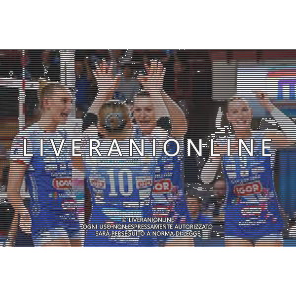 Serie A1 Tigota’ Igor Novara - Megabox Vallefoglia. Novara - 12 Novembre 2025. Nella foto esultanza Igor Novara Britt Herbots- FOTO ANDREA MARANGON - AG ALDO LIVERANI SAS - Campionato Volley Femminile