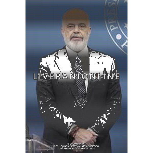 Roma 13 Novembre 2025 Conferenza stampa del Presidente del Consiglio Giorgia Meloni e del Primo Ministro Albanese Edi Rama a seguito del Primo Vertice Intergovernativo tra Italia ed Albania. Nella Foto: Edi Rama Foto Credit: Andrea Bracaglia- AGENZIA ALDO LIVERANI SAS