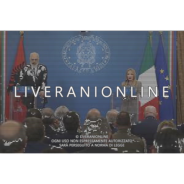 Roma 13 Novembre 2025 Conferenza stampa del Presidente del Consiglio Giorgia Meloni e del Primo Ministro Albanese Edi Rama a seguito del Primo Vertice Intergovernativo tra Italia ed Albania. Nella Foto: Giorgia Meloni, Edi Rama Foto Credit: Andrea Bracaglia- AGENZIA ALDO LIVERANI SAS
