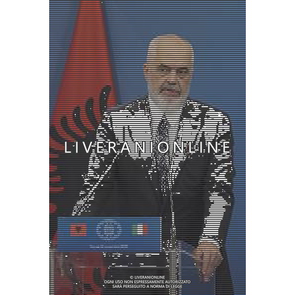 Roma 13 Novembre 2025 Conferenza stampa del Presidente del Consiglio Giorgia Meloni e del Primo Ministro Albanese Edi Rama a seguito del Primo Vertice Intergovernativo tra Italia ed Albania. Nella Foto: Edi Rama Foto Credit: Andrea Bracaglia- AGENZIA ALDO LIVERANI SAS