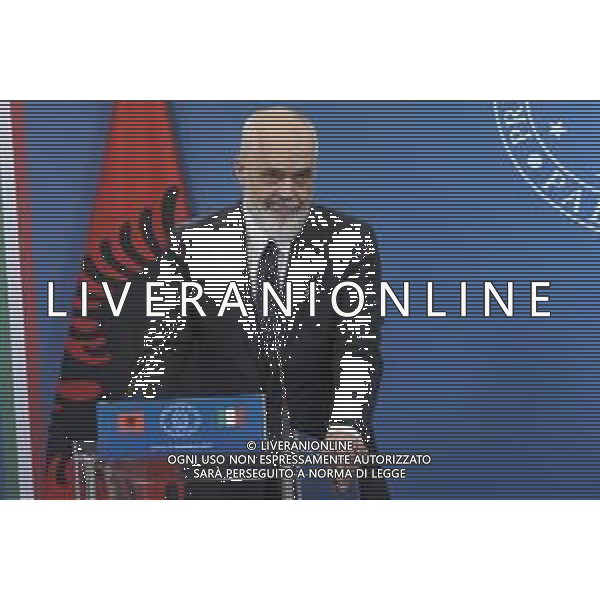 Roma 13 Novembre 2025 Conferenza stampa del Presidente del Consiglio Giorgia Meloni e del Primo Ministro Albanese Edi Rama a seguito del Primo Vertice Intergovernativo tra Italia ed Albania. Nella Foto: Edi Rama Foto Credit: Andrea Bracaglia- AGENZIA ALDO LIVERANI SAS