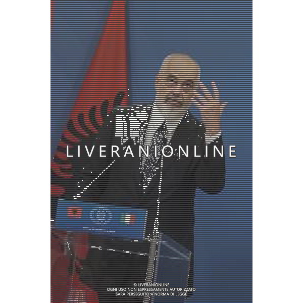 Roma 13 Novembre 2025 Conferenza stampa del Presidente del Consiglio Giorgia Meloni e del Primo Ministro Albanese Edi Rama a seguito del Primo Vertice Intergovernativo tra Italia ed Albania. Nella Foto: Edi Rama Foto Credit: Andrea Bracaglia- AGENZIA ALDO LIVERANI SAS