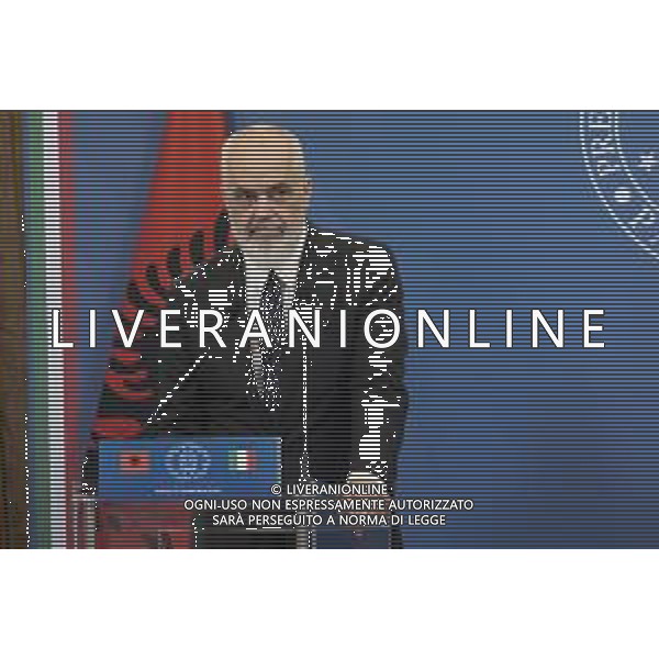 Roma 13 Novembre 2025 Conferenza stampa del Presidente del Consiglio Giorgia Meloni e del Primo Ministro Albanese Edi Rama a seguito del Primo Vertice Intergovernativo tra Italia ed Albania. Nella Foto: Edi Rama Foto Credit: Andrea Bracaglia- AGENZIA ALDO LIVERANI SAS
