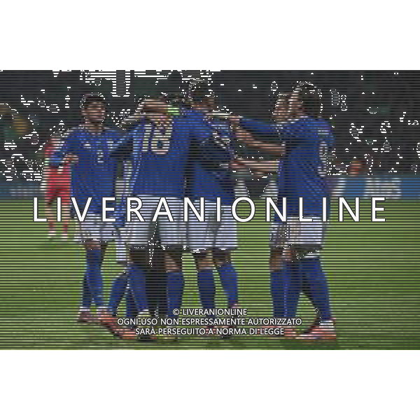 TVRG Moldova vs Italia nella foto giocatori Italia esultanza dopo il gol del 2 a 0 Chisinau (MOL) 13-11-2025 Stadio Zimbru Moldova vs Italia Qualificazioni Mondiali 2026 Gruppo I - 9a giornata foto Roberto Garavaglia/Agenzia Aldo Liverani sas