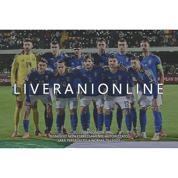 TVRG Moldova vs Italia nella foto formazione Italia, in piedei da SX Guglielmo Vicario (Italia), Gianluca Mancini (Italia), Raoul Bellanova (Italia), Gianluca Scamacca (Italia), Alessandro Buongiorno (Italia) e Bryan Cristante (Italia); in basso da SX Andrea Cambiaso (Italia), Giacomo Raspadori (Italia), Sandro Tonali (Italia), Riccardo Orsolini (Italia) e Mattia Zaccagni (Italia) Chisinau (MOL) 13-11-2025 Stadio Zimbru Moldova vs Italia Qualificazioni Mondiali 2026 Gruppo I - 9a giornata foto Roberto Garavaglia/Agenzia Aldo Liverani sas