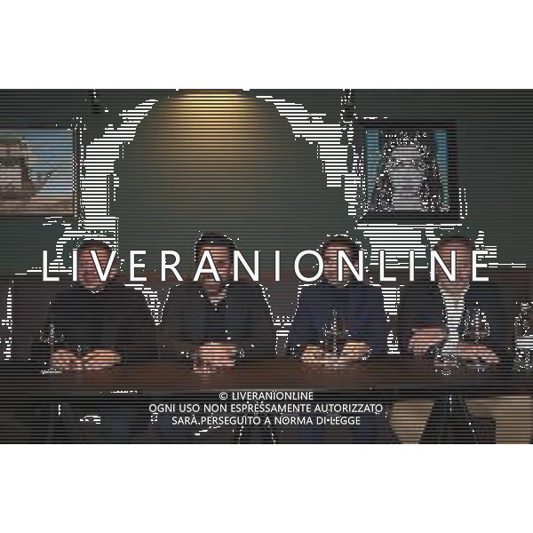 IMOLA 14 11 2025 PIAZZA MATTEOTTI CONFERENZA STAMPA un anno dopo l’apertura DEL RISTORANTE SEMPLICE NELLA FOTO DA SINISTRA FRANCESCO CIORIA,MAX MASCIA,GIACOMO MARCATTILII E DAVIDE CAMANZI ©SANNA - AGENZIA ALDO LIVERANI SAS