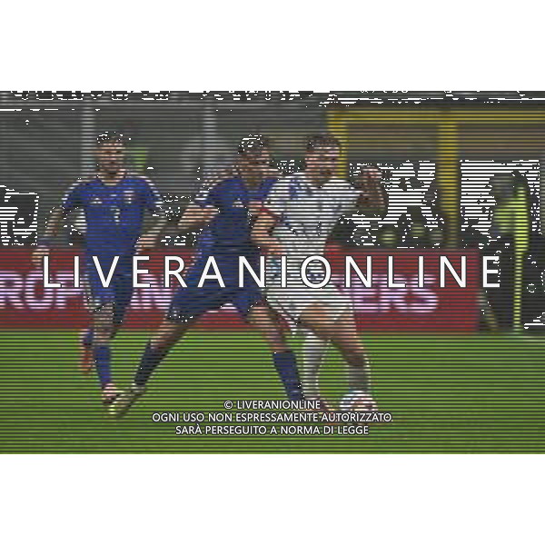 Italia vs Norvegia nella foto Francesco Pio Esposito (Italia) e Sander Berge (Norvegia) Milano 16-11-2025 Stadio Giuseppe Meazza - San Siro Italia vs Norvegia Qualificazioni Mondiali 2026 Gruppo I - 10a giornata foto Roberto Garavaglia/Agenzia Aldo Liverani sas