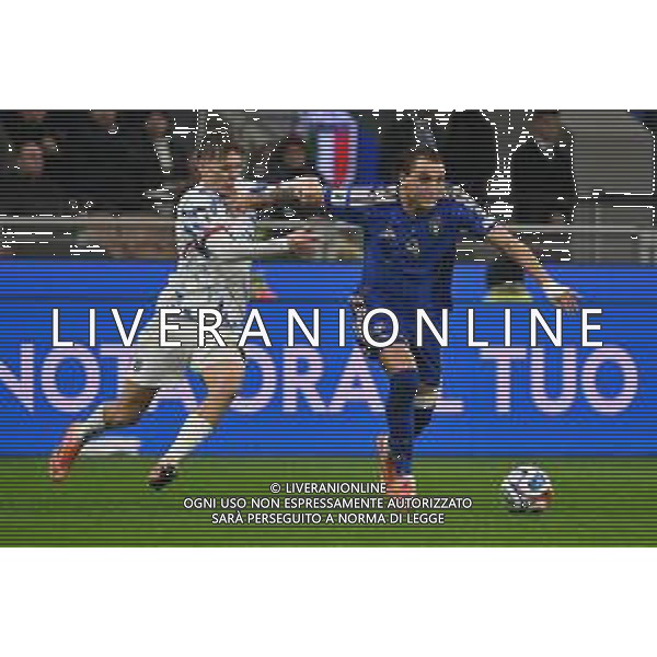 Italia vs Norvegia nella foto David Moller Wolfe (Norvegia) e Mateo Retegui (Italia) Milano 16-11-2025 Stadio Giuseppe Meazza - San Siro Italia vs Norvegia Qualificazioni Mondiali 2026 Gruppo I - 10a giornata foto Roberto Garavaglia/Agenzia Aldo Liverani sas