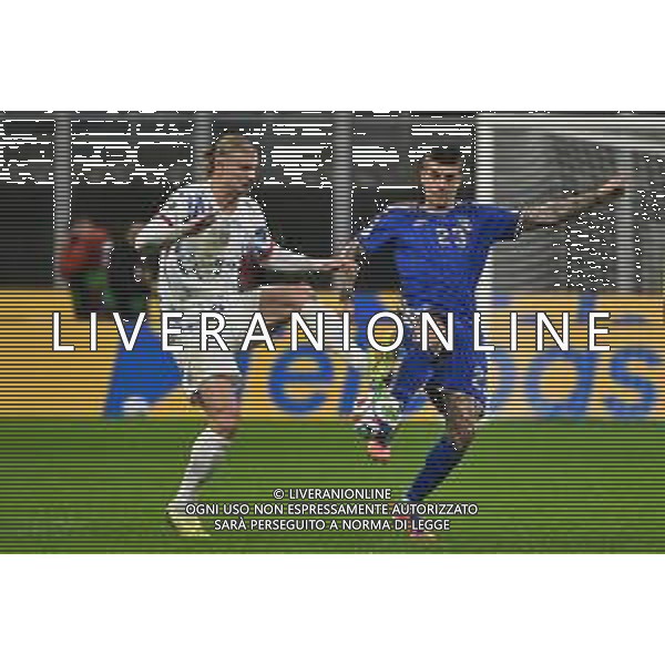 Italia vs Norvegia nella foto Erling Haaland (Norvegia) e Gianluca Mancini (Italia) Milano 16-11-2025 Stadio Giuseppe Meazza - San Siro Italia vs Norvegia Qualificazioni Mondiali 2026 Gruppo I - 10a giornata foto Roberto Garavaglia/Agenzia Aldo Liverani sas