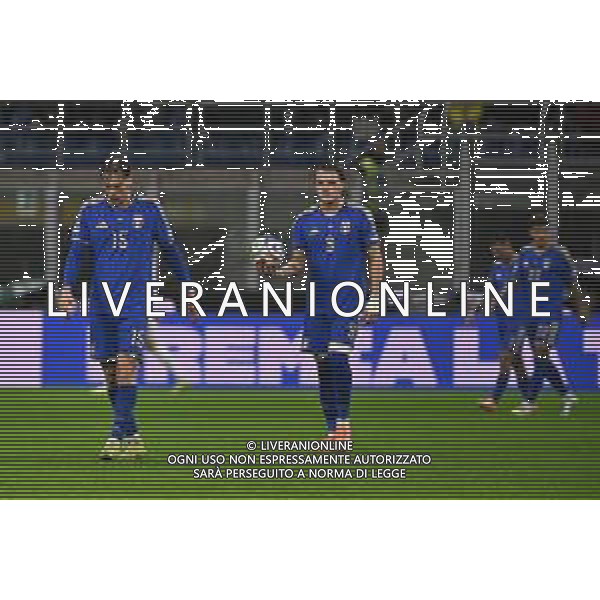 Italia vs Norvegia nella foto delusione Italia dopo il gol subito dell\'1 a 1 Milano 16-11-2025 Stadio Giuseppe Meazza - San Siro Italia vs Norvegia Qualificazioni Mondiali 2026 Gruppo I - 10a giornata foto Roberto Garavaglia/Agenzia Aldo Liverani sas