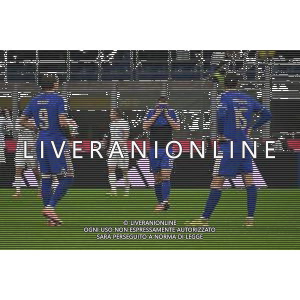 Italia vs Norvegia nella foto delusione Italia dopo il gol subito dell\'1 a 1 Milano 16-11-2025 Stadio Giuseppe Meazza - San Siro Italia vs Norvegia Qualificazioni Mondiali 2026 Gruppo I - 10a giornata foto Roberto Garavaglia/Agenzia Aldo Liverani sas