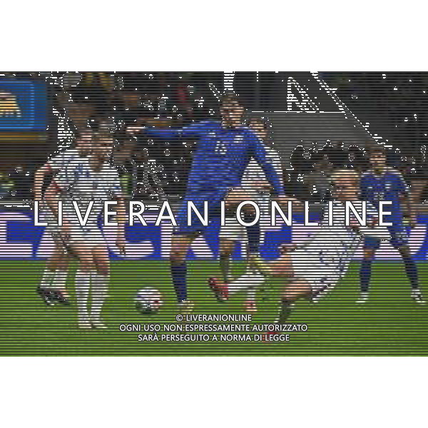 Italia vs Norvegia nella foto sull\'1 a 1 Francesco Pio Esposito (Italia) occasione da gol Milano 16-11-2025 Stadio Giuseppe Meazza - San Siro Italia vs Norvegia Qualificazioni Mondiali 2026 Gruppo I - 10a giornata foto Roberto Garavaglia/Agenzia Aldo Liverani sas