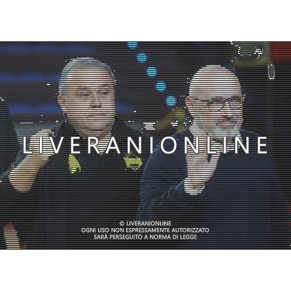 IMOLA 16 11 2025 VIRTUS IMOLA-ORASI RAVENNA SERIE B1 NELLA FOTO DA DESTRA ALLENATORE VIRTUS IMOLA BASKET GIALUIGI GALETTI E PRESIDENTE VIRTUS IMOLA STEFANO LORETI ©SANNA - AG ALDO LIVERANI SAS