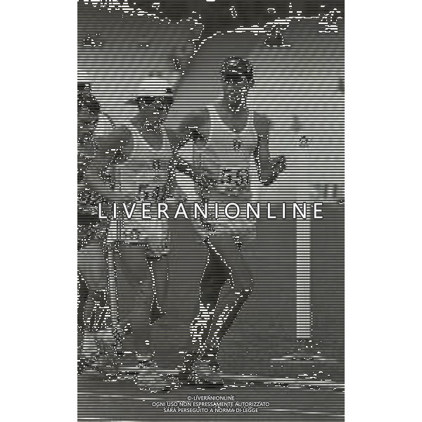NEG-RETROSPETTIVA MAURIZIO DAMILANO ATLETA NELLA FOTO MAURIZIO DAMILANO AD ATENE AI CAMPIONATI EURPEI DI ATLETICA NELL\'ANNO 1982 AG ALDO LIVERANI SAS