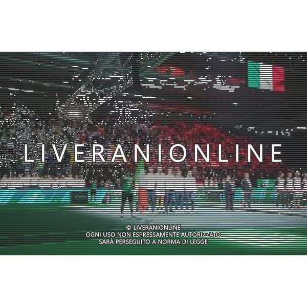 TVRCOR 19-11-2025 – 2025 Davis Cup Finals - Final Eight Bologna (BO) – SuperTennis Arena di BolognaFiere - Italia vs Austria nella foto team Italia Inno Nazionale prima del match FOTO ROBERTA CORRADIN-AG ALDO LIVERANI SAS