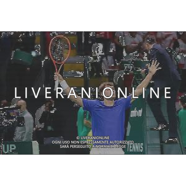 TVRCOR 19-11-2025 – 2025 Davis Cup Finals - Final Eight Bologna (BO) – SuperTennis Arena di BolognaFiere - Italia vs Austria nella foto esultanza Flavio Cobolli (ITA) FOTO ROBERTA CORRADIN-AG ALDO LIVERANI SAS